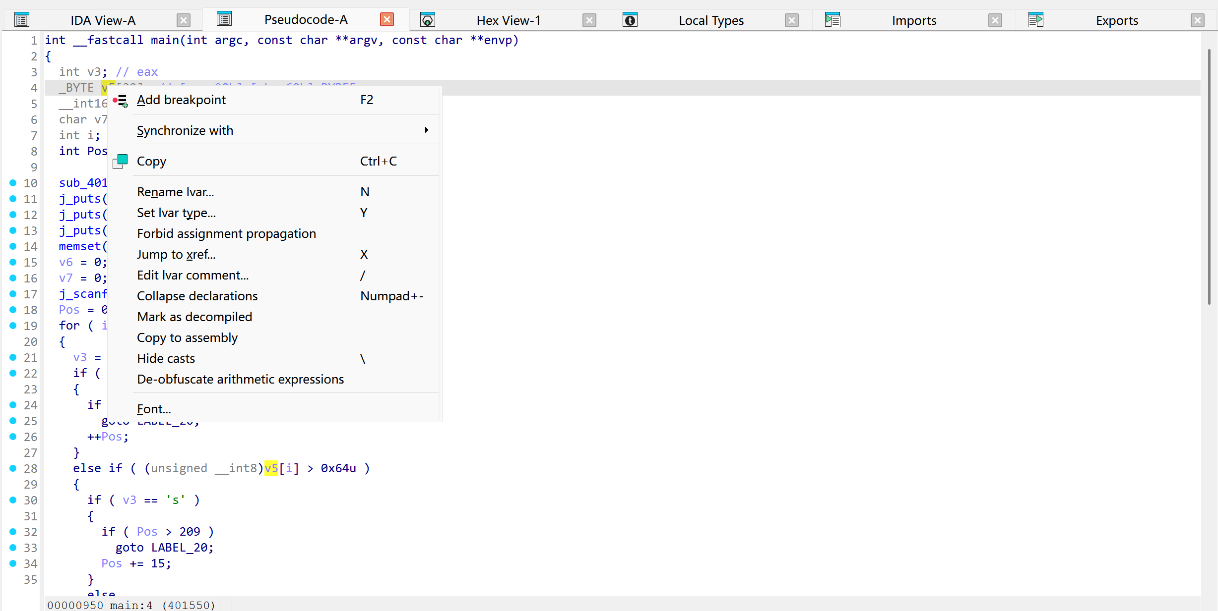 Change type for v5